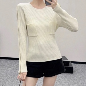 9a++ quality chanel side-zip sweater